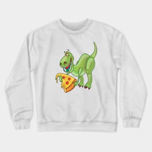 Dinosaur Eating Pizza Crewneck Sweatshirt